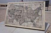 Carte des États-Unis - recyclé en bois décoratifs