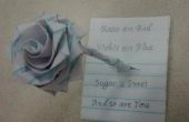 Note de Origami Rose