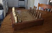 Faire un jeu d’échecs et en jouant la planche avec un tiroir de rangement