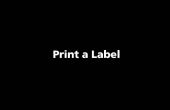 NUAGE d’outillage : Imprimer une étiquette