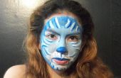 Peinture de visage de chat bleu