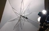 Stroboscope maison studio rig avec pince parapluie et lampe pilote. 
