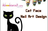 Cat Face Nail Art Design
