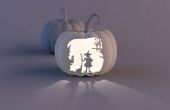 3D sorcière & Cat & hibou citrouille-lanterne