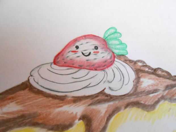 Comment Dessiner Une Tranche De Gâteau Kawaii étape 8