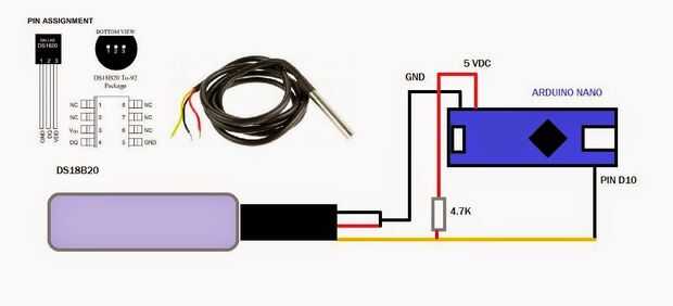 Дс18б20 схема подключения к ардуино