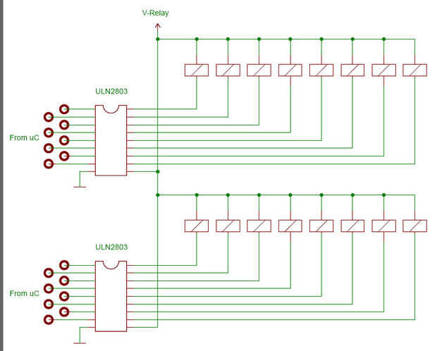 Uln2803 схема включения