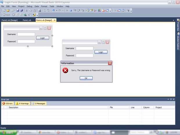 Comment faire un formulaire de connexion dans Visual Basics 2010